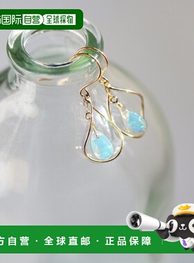 1h可退 日本直邮cui-cui K18 黄金钩针耳环 乳白色欧泊 10月诞生