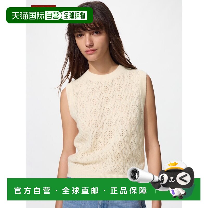 日本直邮UNIQLO优衣库 圆领套头无袖 羊绒背心 女款图片