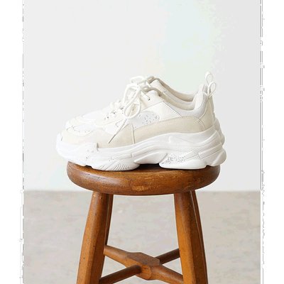 【日本直邮】Menuemenue厚底运动鞋（1000白）老爹鞋秋冬女时尚休