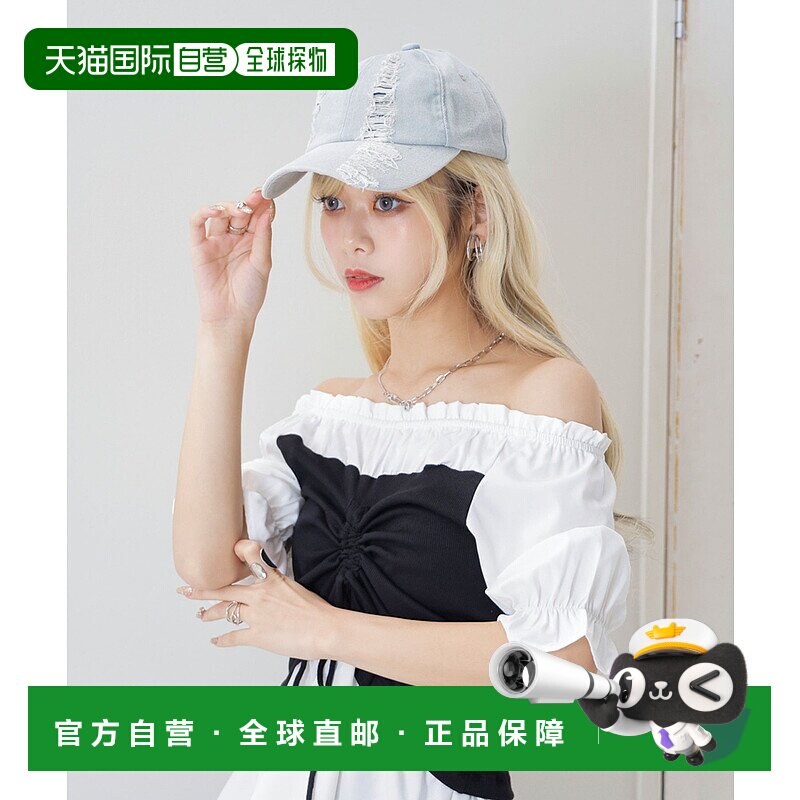 1h可退 日本直邮Diable baiser 女士复古风格破损处理棒球帽 5342