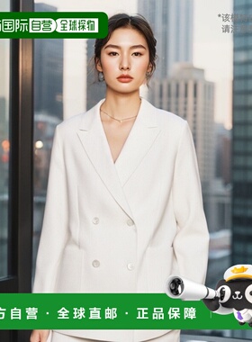 1h可退 日本直邮ANAYI女士夏季新款双排扣亮面棉混纺夹克  102417