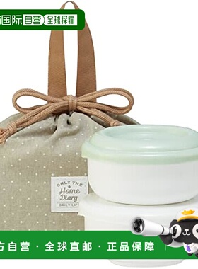 【日本直邮】Skater斯凯达 茶碗型饭盒/带抽绳袋 绿/黄 KLBR1-A