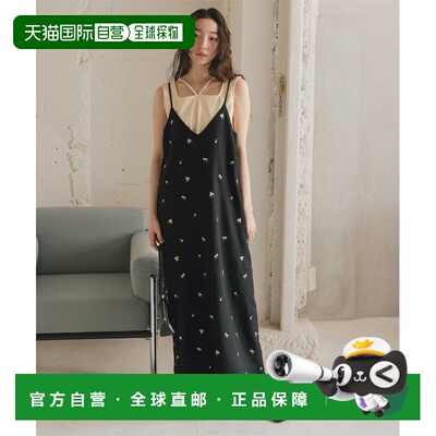 日本直邮titivate 女士前后两穿花卉刺绣吊带连衣裙 AFXP4379