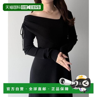 1h可退 日本直邮JUNOAH mipiarl 2WAY领口垂坠感喇叭袖针织连衣裙