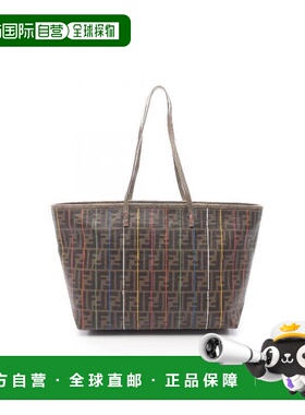 日本直邮中古Fendi芬迪女包B级9新ZuccaFF老花涂层/防水帆布托特