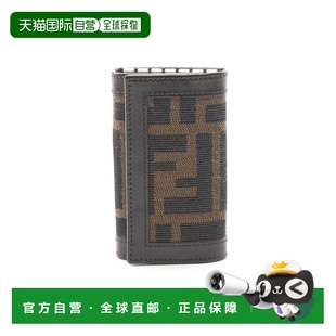 日本直邮中古Fendi芬迪女A级95新key case钥匙包帆布钥匙扣棕色