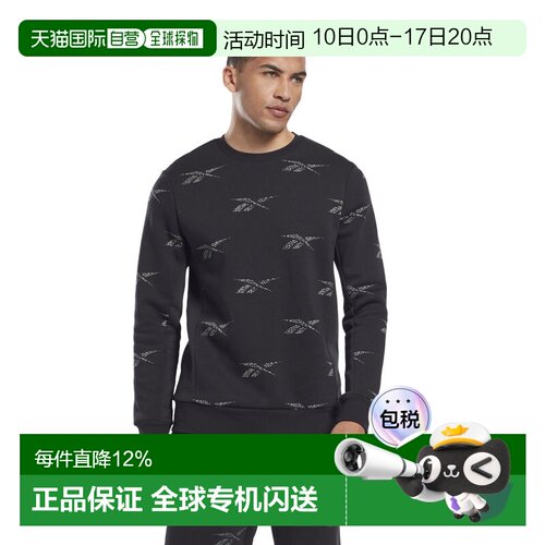 日本直邮Reebok DH024 Reebok Identity Vector 抓绒圆领卫衣（黑