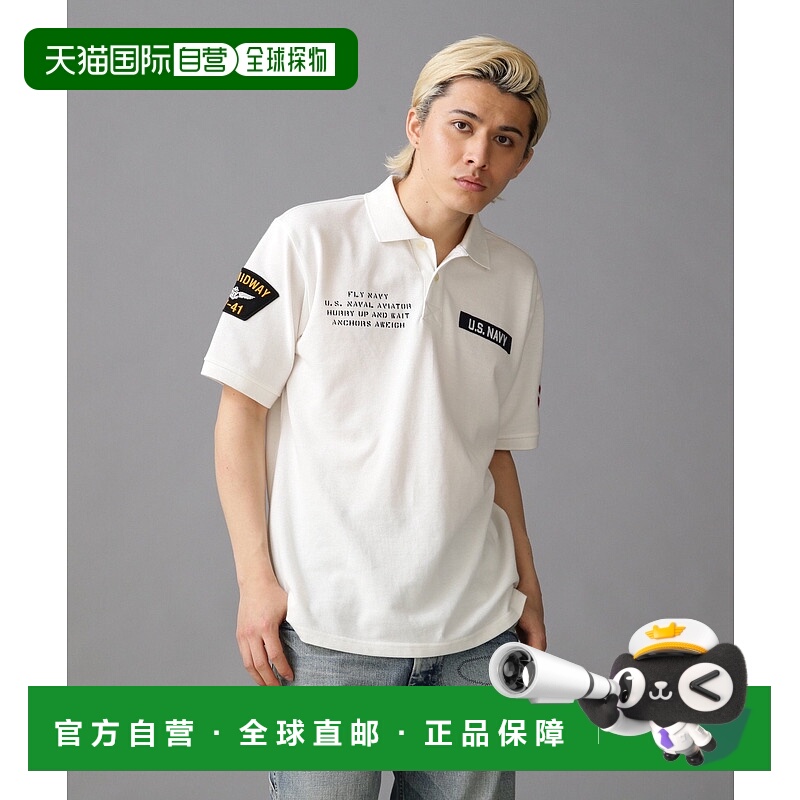 日本直邮AVIREX NAVAL PATCHED POLO SHIRT