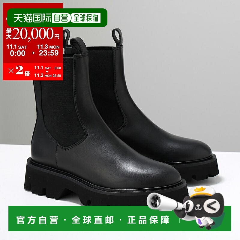 日本直邮FABIO RUSCONI 女士侧边松紧带切尔西靴 MQ2605 皮革切尔