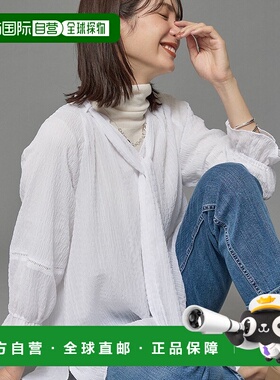 日本直邮INDIVI 可洗涤仿羔皮呢材质蓬松袖宽松衬衫 IN1249EW0713