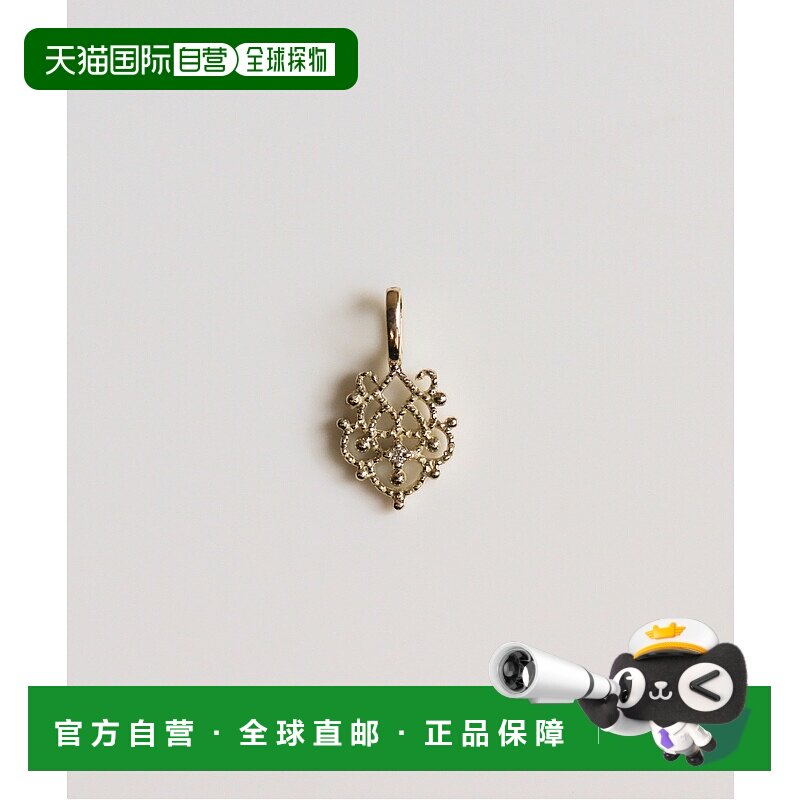 1h可退 日本直邮cui-cui K10黄金钻石蕾丝图案挂件 783718140吊坠