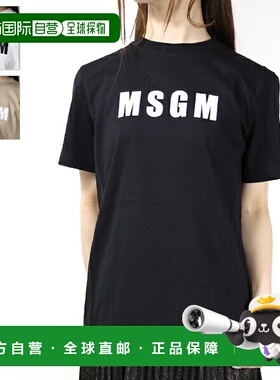 日本直邮MSGM 徽标T恤 3641MDM92 247002 女士短袖圆领棉质徽标T