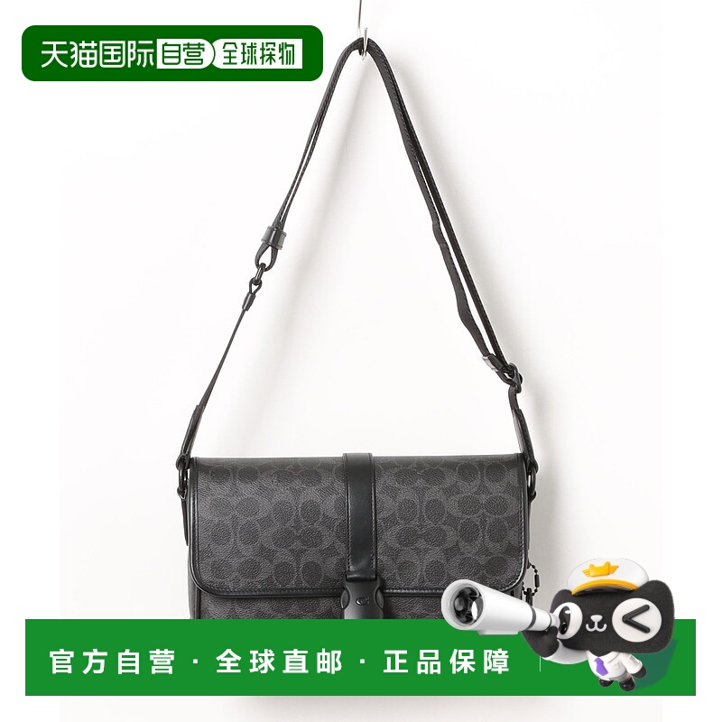 1h可退 日本直邮COACH 蔻驰 男女同款Signature帆布牛革斜挎包半