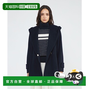 羊毛 女装 中长款 连帽大衣 M5B15 1h可退 腰绳设计 日本直邮EPOCA