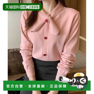 配色纽扣针织套头衫 1h可退 女装 amour 蝴蝶结领设 日本直邮deux