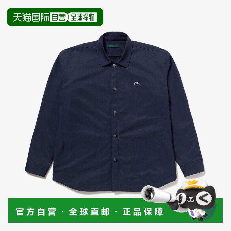 日本直邮LACOSTE双面纯色宽松纽扣长袖衬衫 男款 CH5824户外外套图片