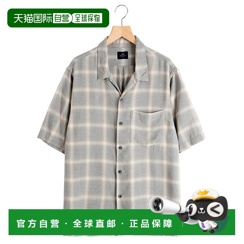 日本直邮REMI RELIEF 海军蓝标签 人造丝斜纹渐变短袖衬衫 / RN28