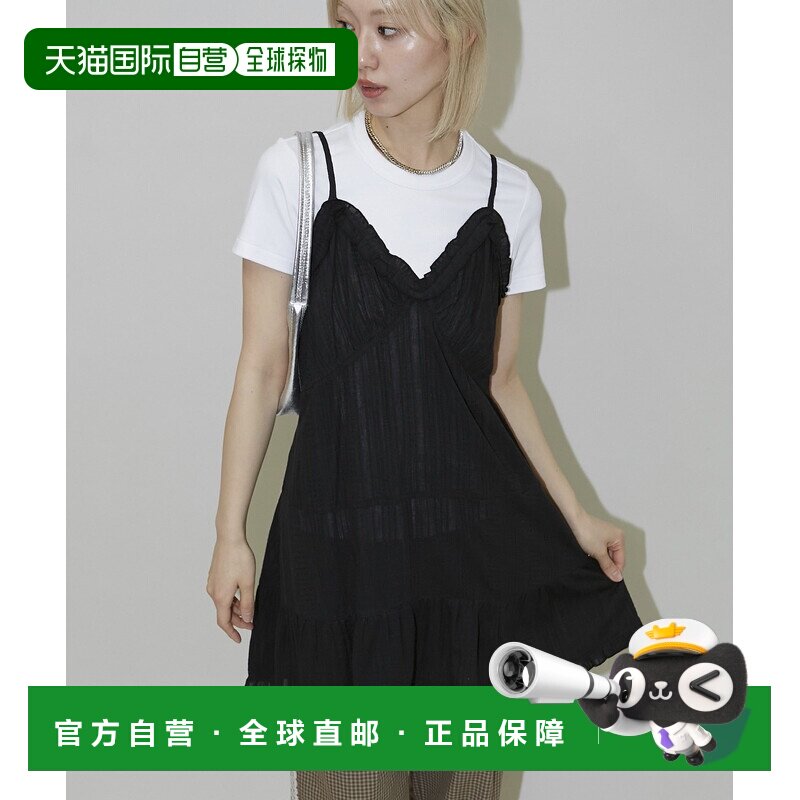 日本直邮PUBLUX 女装 印度棉荷叶边层叠吊带迷你连衣裙 321322080