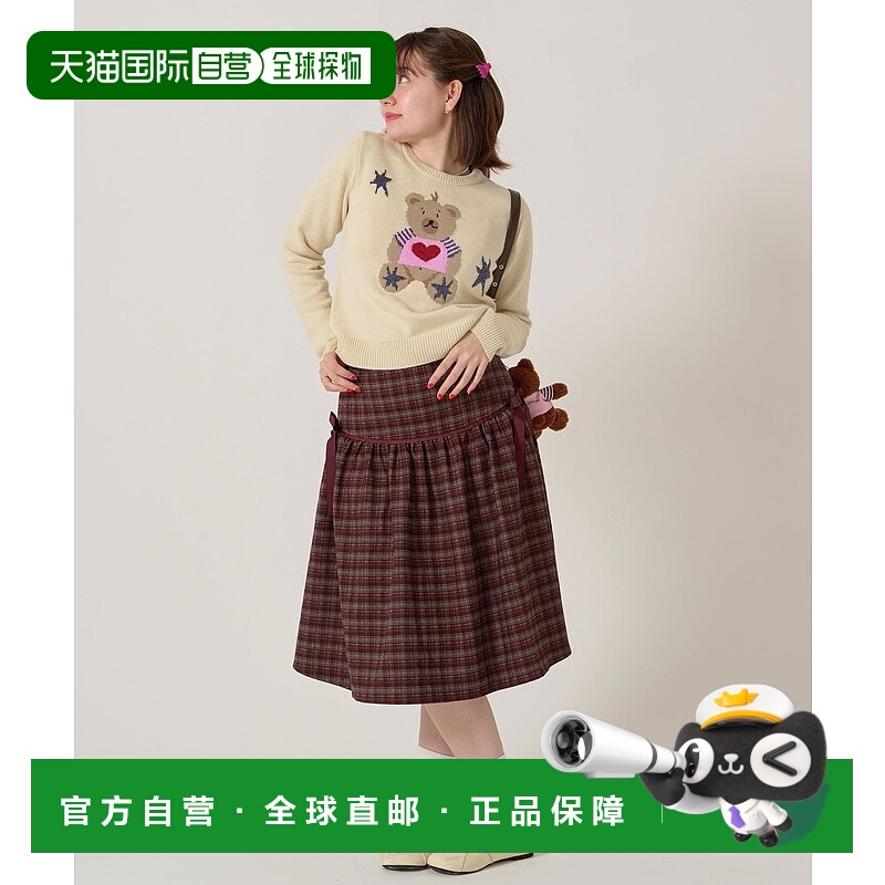 1h可退 日本直邮TINA：JOJUN 女装 格纹 裙子女 配饰蝴蝶结 收腰