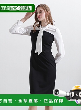 1h可退 日本直邮PINKY&DIANNE 女士羊毛双层搭配领带连衣裙 03142