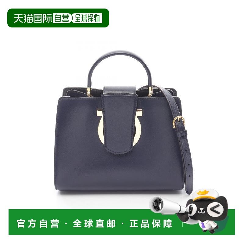 日本直邮中古Ferragamo菲拉格慕女包A级95新Gancini博物館牛皮斜
