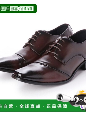 【日本直邮】GinoZeeno商务鞋男鞋男鞋正装Naname直尖系带正装皮
