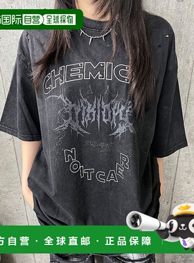 1h可退 日本直邮Figments 男女同款 化学风铆钉宽松T恤 FG25SS270