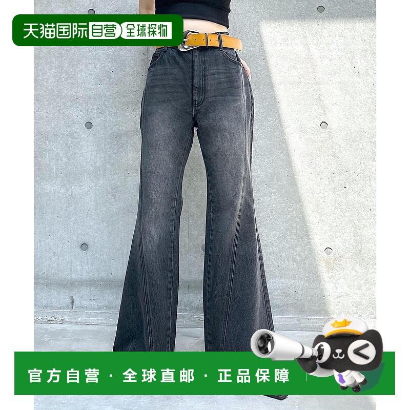 1h可退 日本直邮PAGEBOY 女士高腰微喇叭牛仔裤 499386喇叭裤