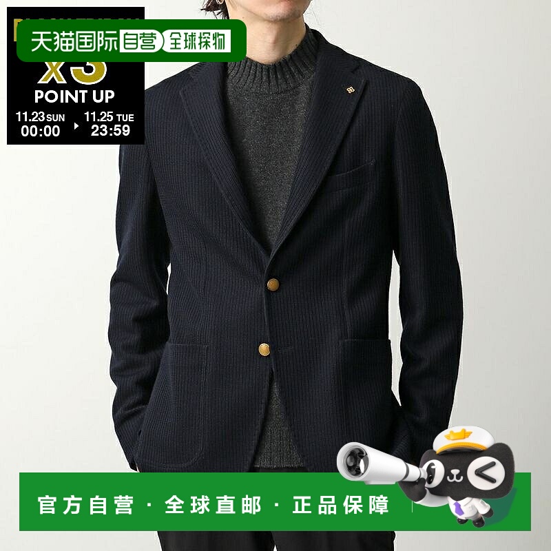 日本直邮TAGLIATORE Tagliatore Dakar 男士单排扣条纹羊毛混纺针