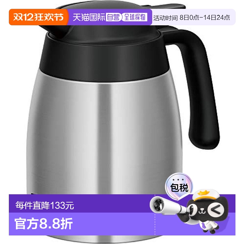 【日本直邮】膳魔师桌面保温壶黑色不锈钢1L TTB-1000 SBK
