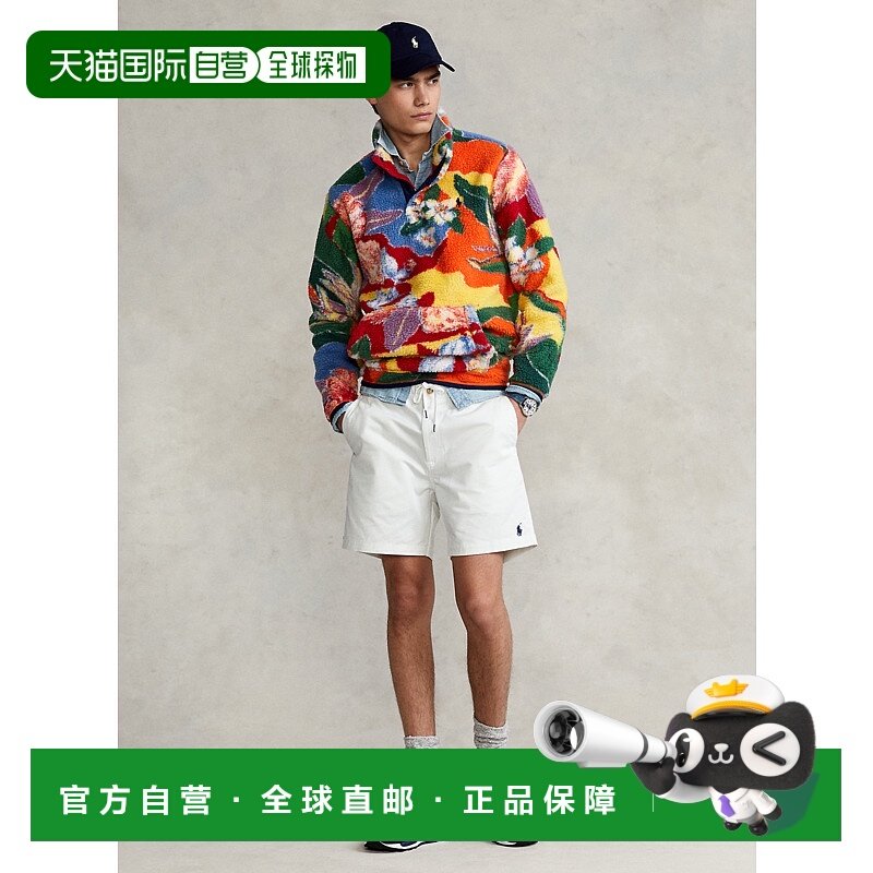 日本直邮Polo Ralph Lauren 松紧拉链口袋刺绣短裤 男款 白色
