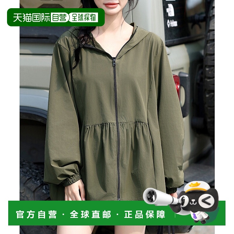1h可退 日本直邮TeddyShop女士长袖连帽拉链防晒衫 rashguard060