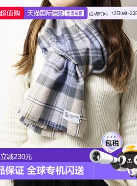 日本直邮 Johnstons 美利奴羊毛格子呢格纹围巾 美利奴羊毛格子呢