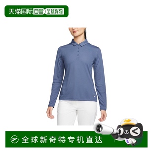 漫射蓝耐克 日本直邮Nike 徽标印花套头Polo领长袖 Polo衫 女款
