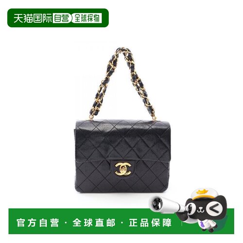 日本直邮中古Chanel香奈儿女包B级9新chain hand链手羊皮手提包黑