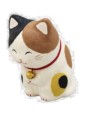 日本直邮龙虎和纸彩绘可爱笑脸鞠躬不同猫咪造型家居摆件