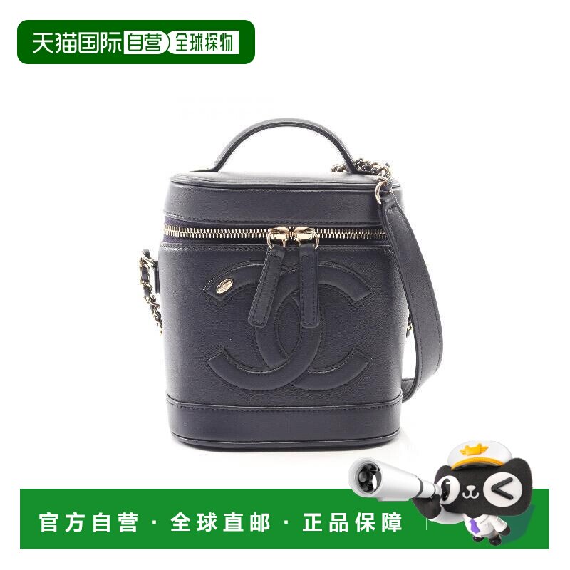 日本直邮中古Chanel香奈儿女包A级95新Handbag手包羊皮斜挎包蓝色