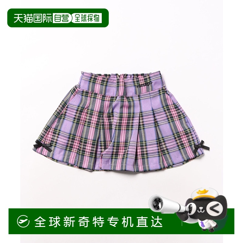 1h可退 日本直邮ANAP kids儿童宽松格纹褶皱风半裙裤 4223425