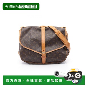 1h可退 日本直邮中古LV路易威登女包C级85新Saumur 35双子星涂层/