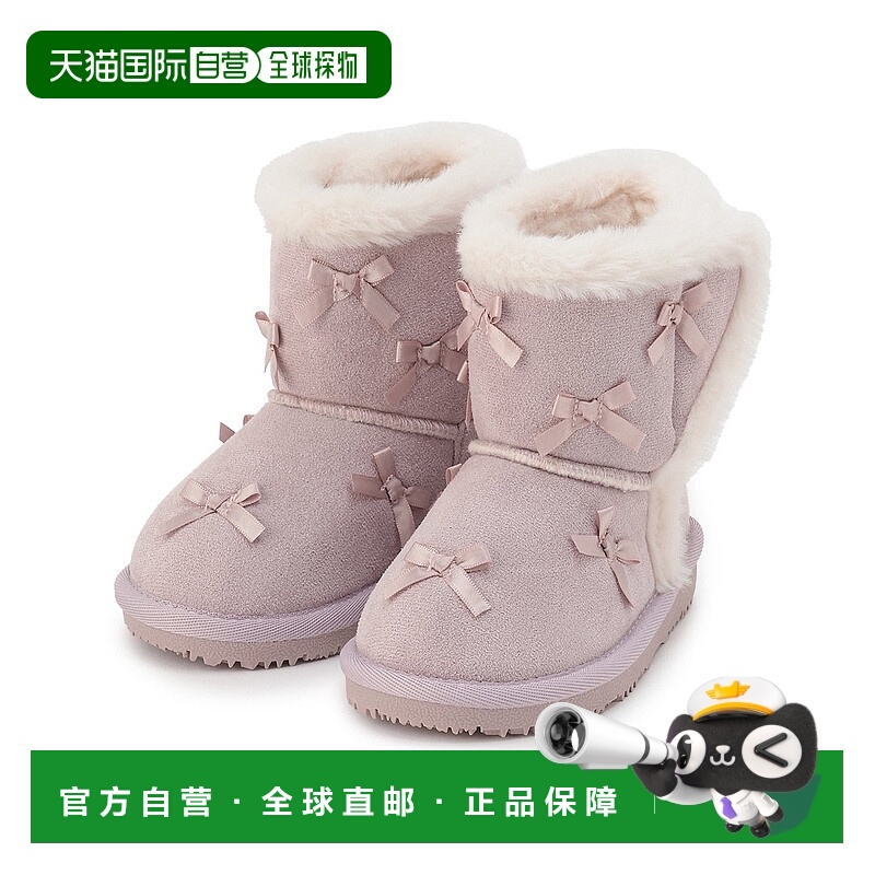 1h可退 日本直邮petit main 儿童 靴子 蕾丝蝴蝶结设计 9654410