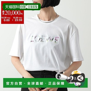 徽标刺绣圆领棉质上衣 日本直邮LOEWE H526Y22XCM T恤 女士短袖