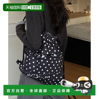 日本直邮WEGO 女士 波点荷叶边抽绳包双肩包 MO26【付后1h可退】
