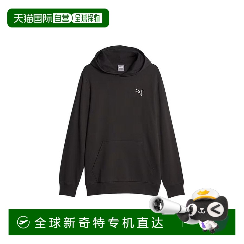日本直邮PUMA 纯色训练休闲连帽长袖卫衣 男款 黑色新款彪马
