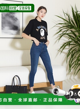 1h可退 日本直邮A BATHING APE 男女同款 棉质宽松短袖T恤 手绘学