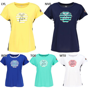 日本直邮FILA 羽毛球服短袖 T恤FILA CZ6SGW042 女士印花T恤网球