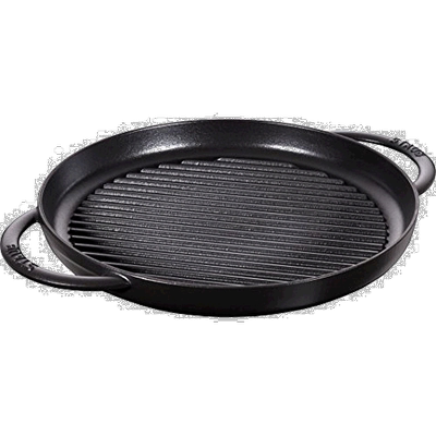 日本直邮Staub 烤盘 Pure Grill 圆形黑色30cm 烹饪 烹调 30c户外