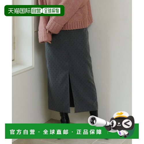 日本直邮olu. 女装 直筒裙 通勤显瘦小圆点压花设【付后1h可退】