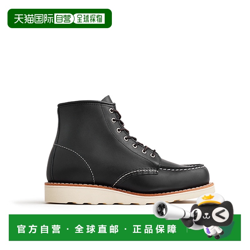 日本直邮RED WING SHOES 皮革 经典方头 短筒 马丁靴 3cm 女款 黑