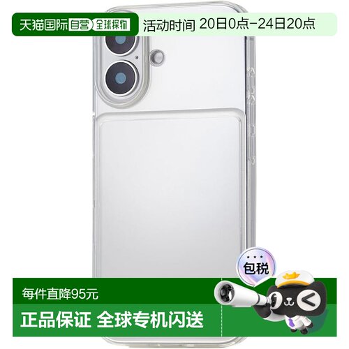 【日本直邮】宜丽客iPhone16 透明手机壳 后袋设计PM-A24AUCTFCR
