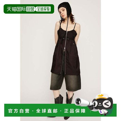 日本直邮SLY 黑色透视吊带拉链连衣裙性感
